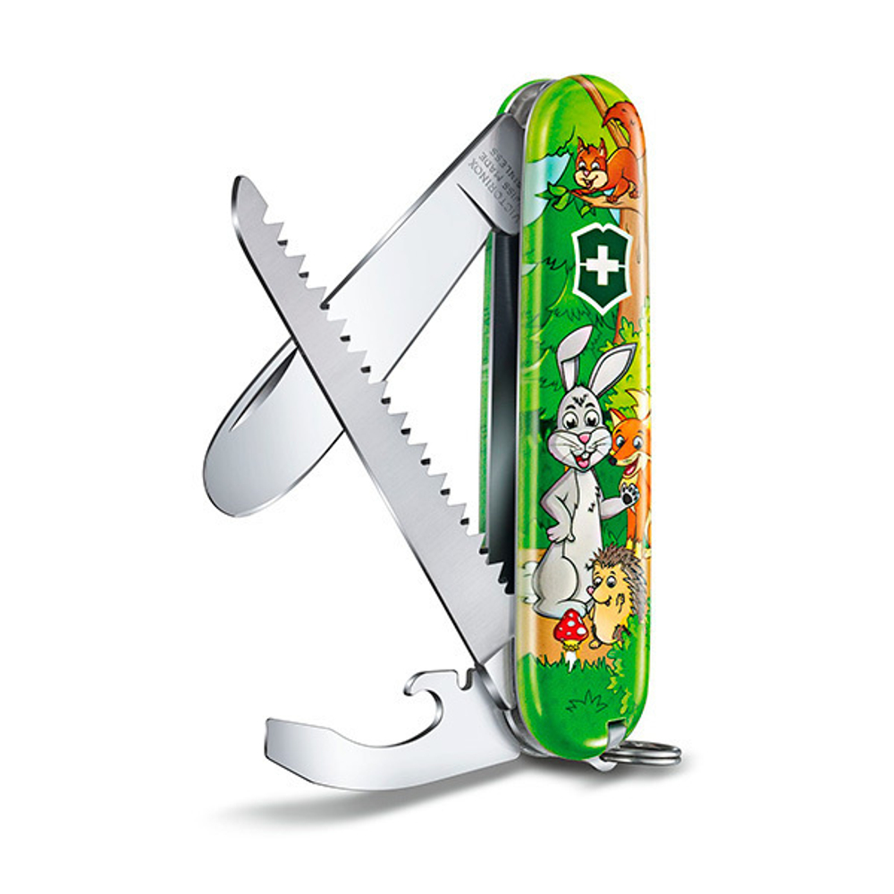 Нож My First Victorinox Rabbit Edition, 84 мм, 9 функций, зеленый 0.2373.E2