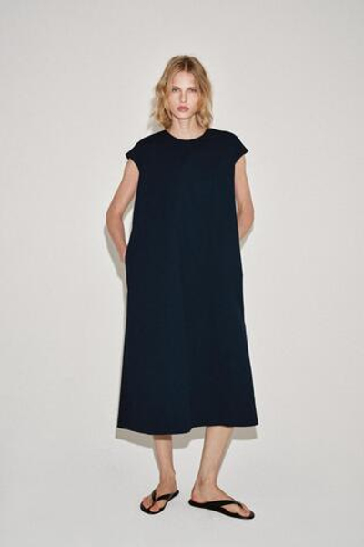 ПЛАТЬЕ МИДИ ИЗ ПОПЛИНА — ZW COLLECTION — ZARA