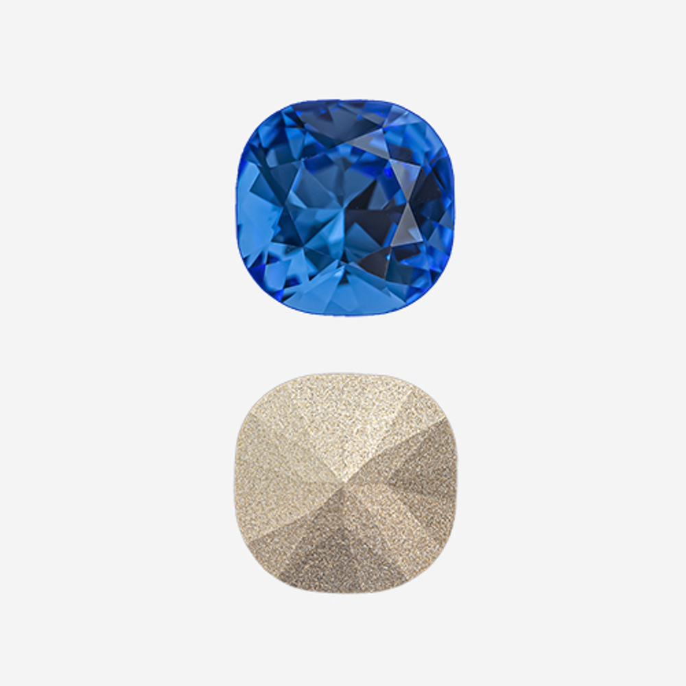 Кристалл Кушон (Сushion), оттенок "Синий Капри"/"Capri Blue", 10мм