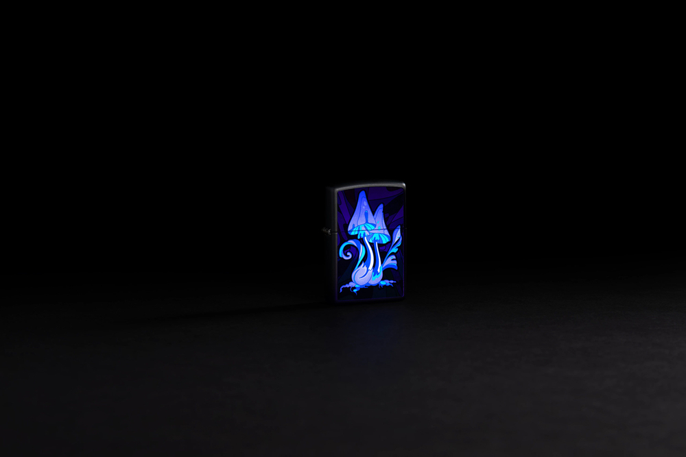 Зажигалка Zippo Counter Culture с покрытием Black Light, латунь/сталь, черная,матовая 38x13x57 мм