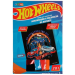 Аппликация-раскраска на бархате 17х23см. "Хот Вилс" VEL&FOIL&SANDART-HW1 (Мультиарт)