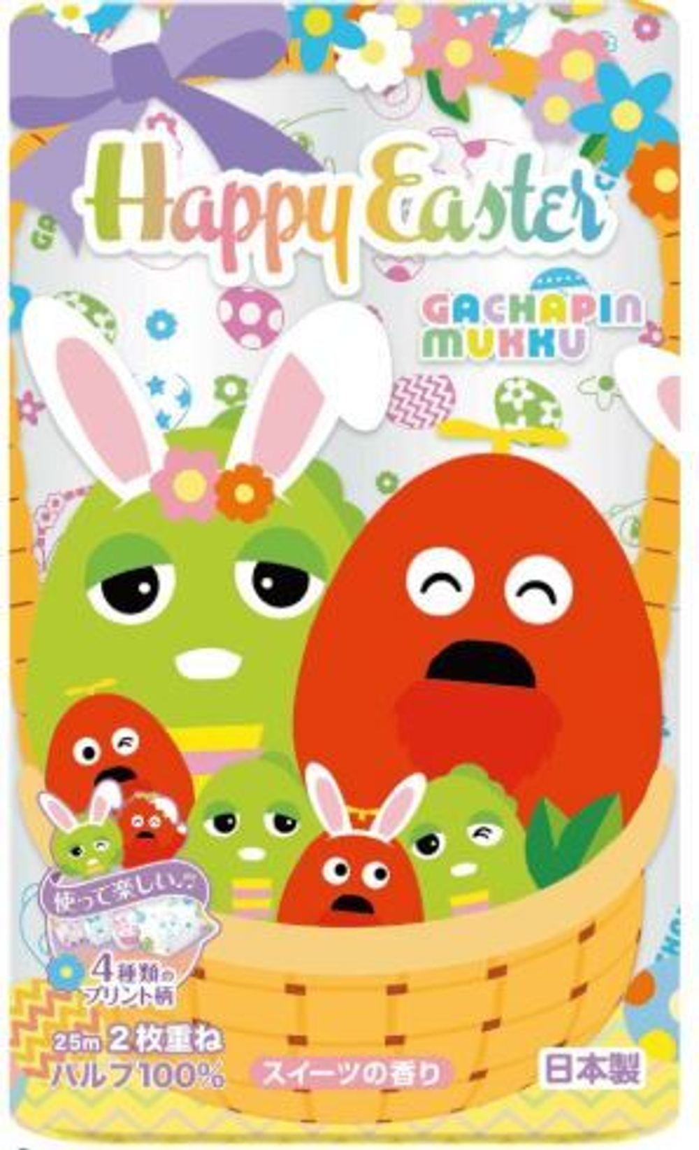 Бумага туалетная Marutomi "Happy Easter" 2-х слойная 12 рул по 25м