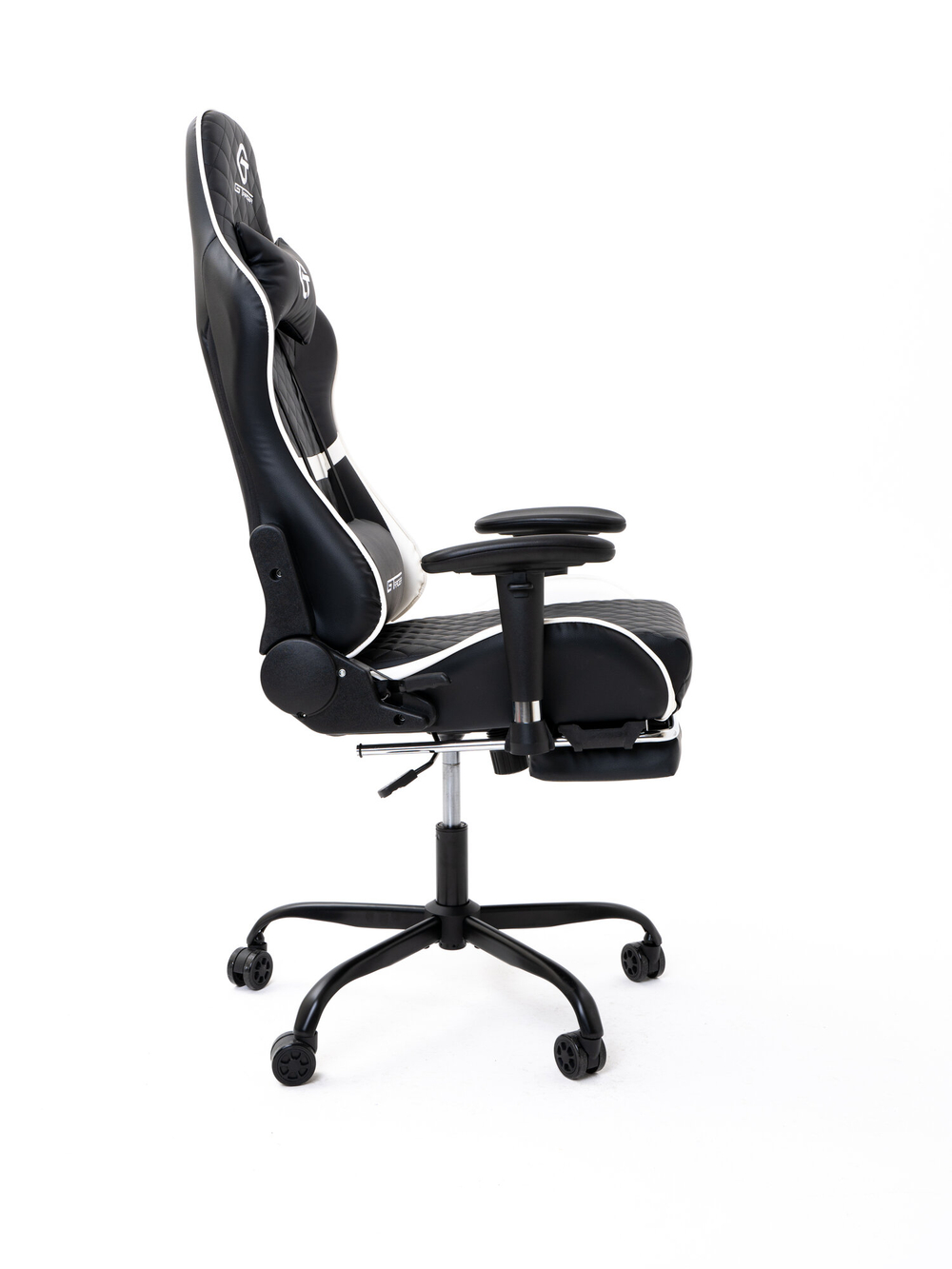 Игровое компьютерное кресло KRESLO COMFORT G-TRACER, экокожа, черное с белым