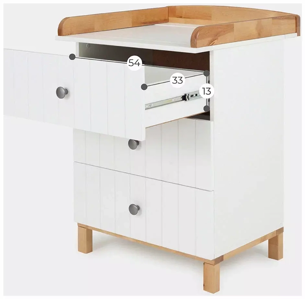 Комод RANT "BAMBOO" 64см 3 ящ. (арт.111) Cloud White Коллекция White