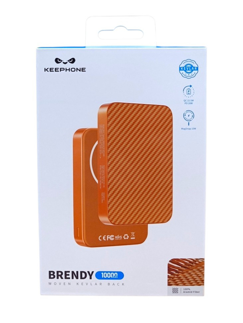 Powerbank магнитный с MagSafe Keephone Brendy Woven (Diago) 10000mAh оранжевый