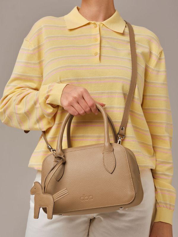 Кожаная сумка Polly summer DBR 31401 бежевый карандаш
