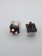 Реле 1+1 автомобильное 12V 100А с индикатором, комплект 4-х + 5-ти контактных реле , с кронштейном, прозрачное