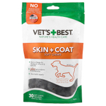 Vet's Best, жевательные таблетки для кожи и шерсти, для собак всех размеров, 30 жевательных таблеток, 120 г (4,2 унции)