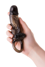 Насадка на пенис Toyfa XLover с вибрацией черная 14,5 см