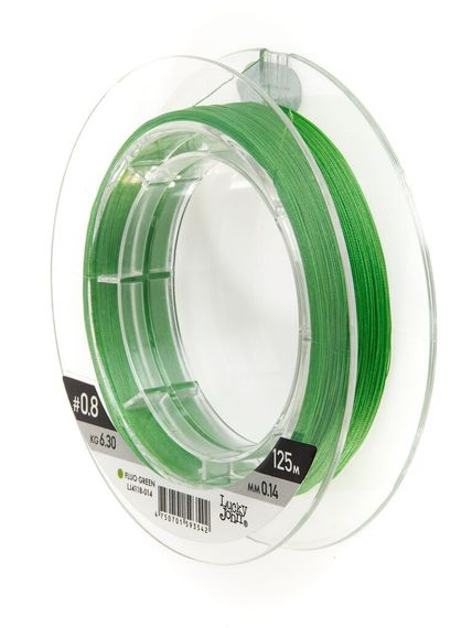 Леска плетёная Lucky John Vanrex х8 BRAID Fluo Green 125 м, 0,14 мм