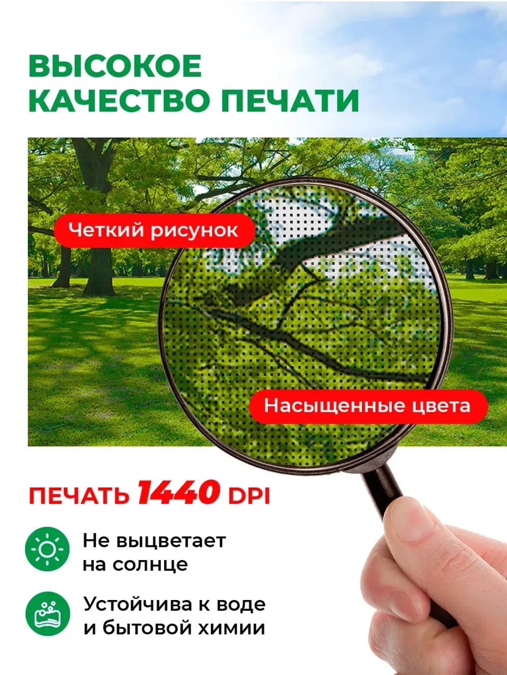 Фотосетка на забор зеленый пейзаж дубовая роща 2х1,58 м