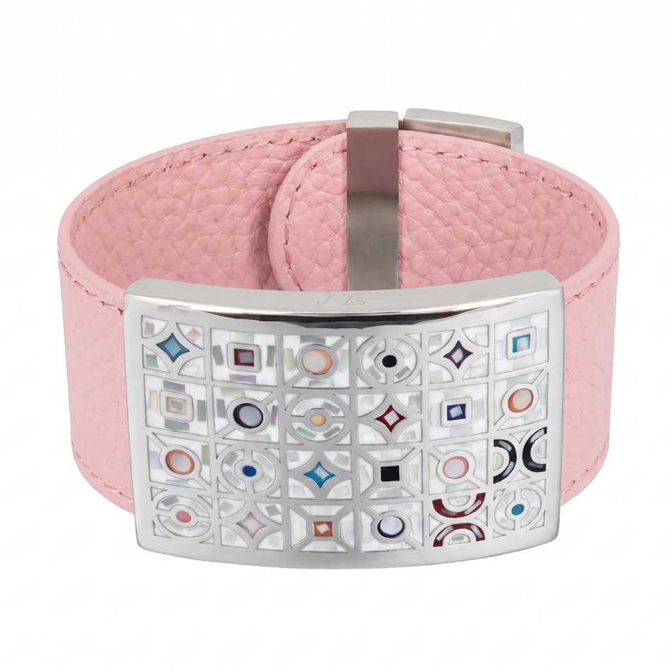 Браслет Fiore Luna на розовом кожаном ремешке CB03190-1-2