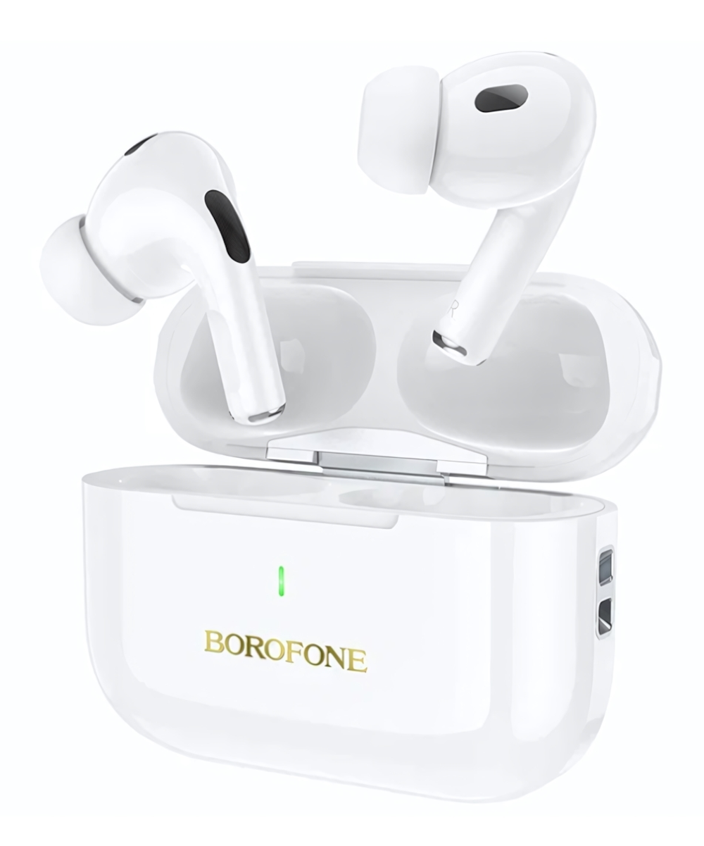 Bluetooth - гарнитура Borofone BW59 Plus ANC, TWS вакуумные, BT5.3, 30/300mAh White