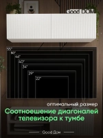 Подвесная белая тумба под телевизор ТВ-114-МДФ-1 (ВЕРХ)