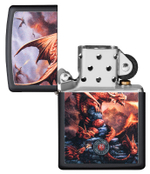 Зажигалка чёрная "Драконы" Black Matte ZIPPO 49097