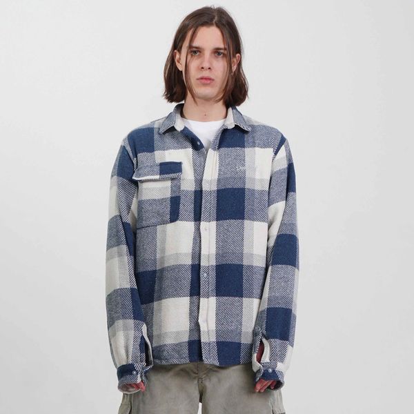 Рубашка Basic Logo Plaid Blue & White Синяя - фото 2