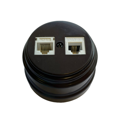 Розетка ретро компьютерная/телефонная, шоколад, Bylectrica TP4-5201