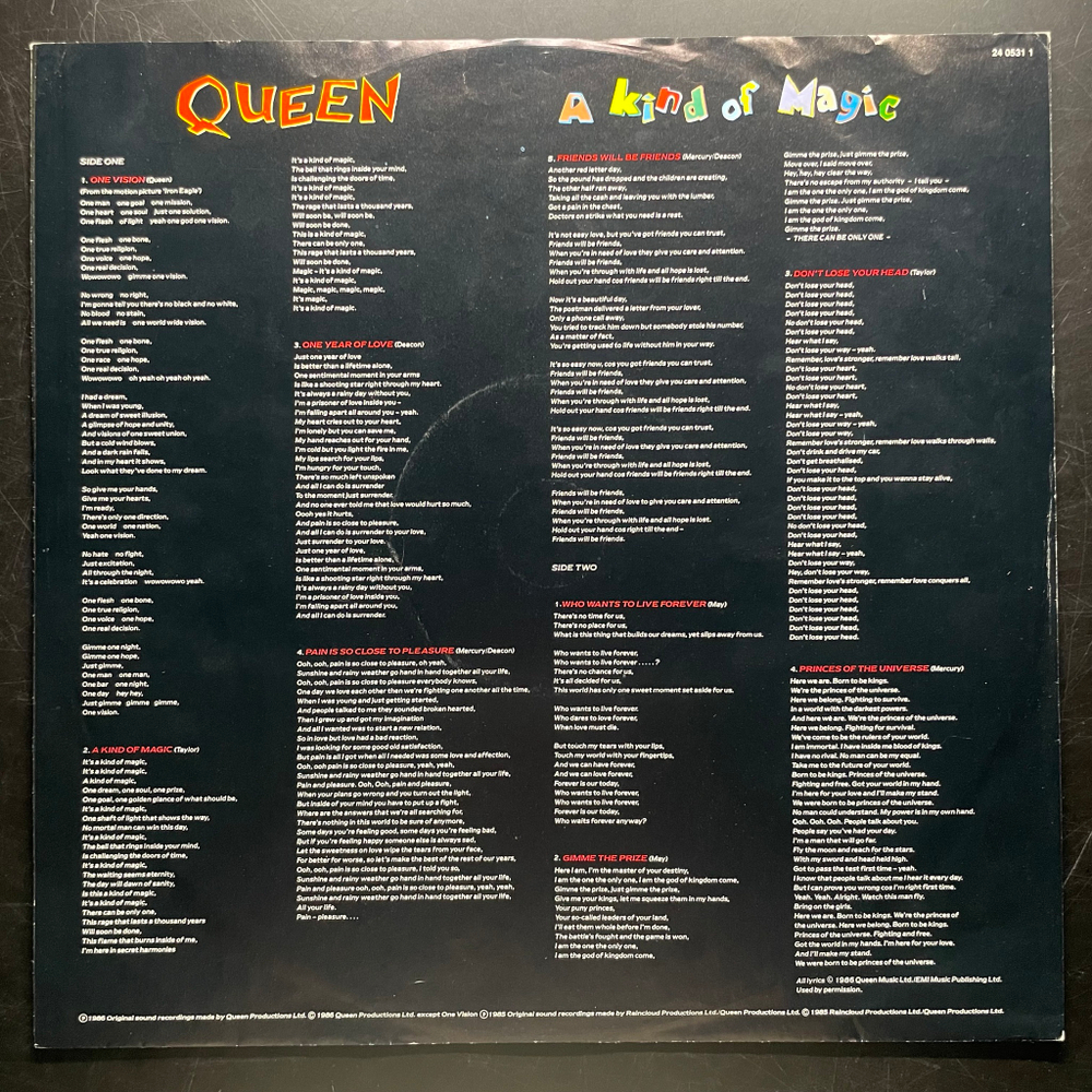 Queen ‎– A Kind Of Magic (Франция 1986г.)