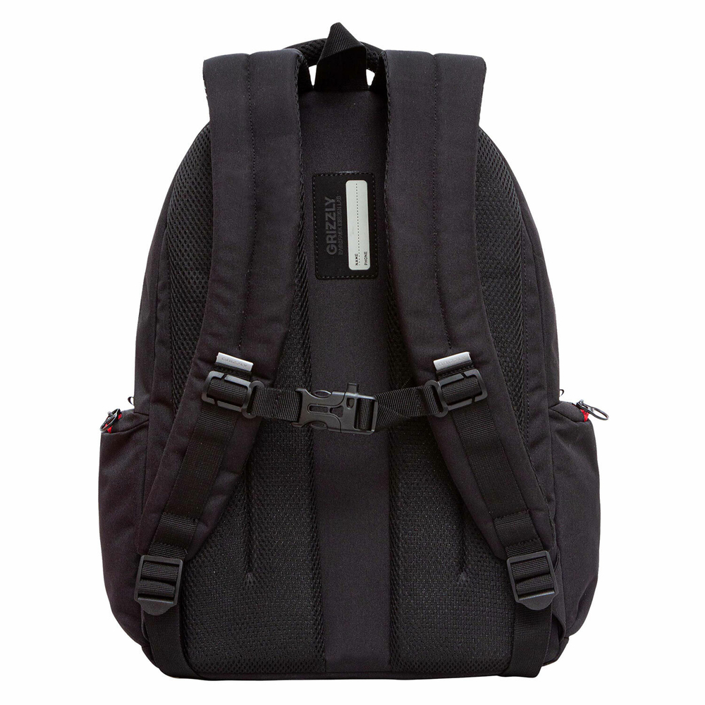 Рюкзак GRIZZLY школьный, анатомическая спинка, 2 отделения, для мальчиков, BLACK/RED, 42х32х22 см, RU-333-2/1