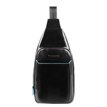 Рюкзак слинг Piquadro Blue Square черный из натуральной кожи (CA4827B2/N)