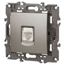 Розетка ЭРА Elegance 14-3107-16 RJ45, титан | Эра Elegance