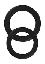 Набор из 2 чёрных эрекционных колец разного размера Infinity Thin M and L Cockring (Цвет: черный)