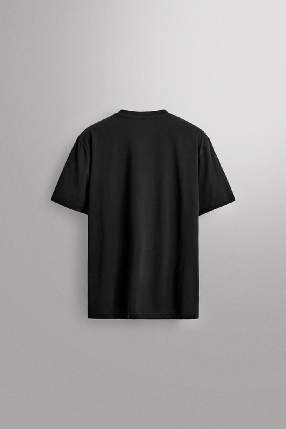 ZARA БАЗОВАЯ СПОРТИВНАЯ ФУТБОЛКА ИЗ ХЛОПКА, ЧЕРНЫЙ