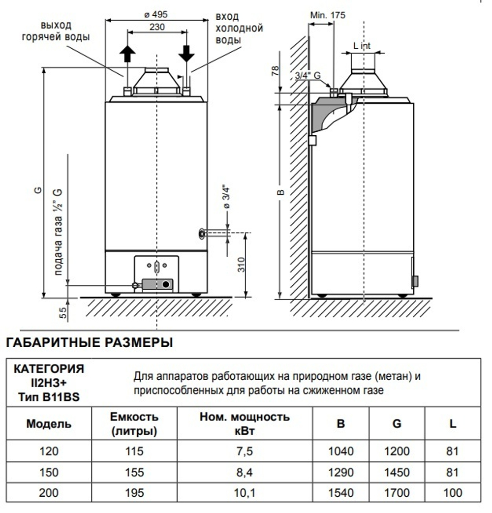 Газовый напольный водонагреватель Ariston SGA 200R