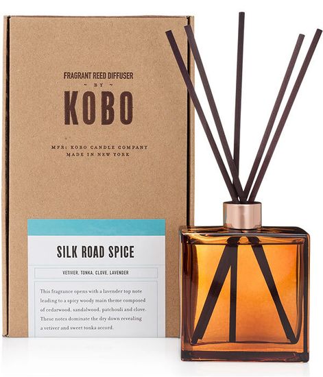 Silk Road Spice, комнатный диффузор с палочками Woodblock, Kobo Candles