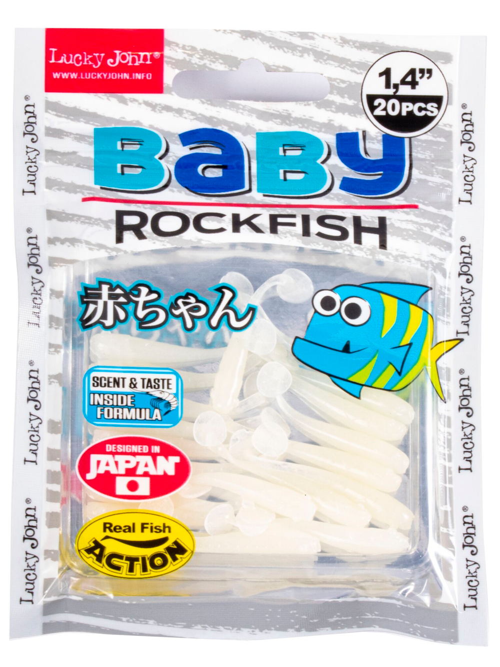 Виброхвосты съедобные LJ Pro Series BABY ROCKFISH 1.4in (3,5 см), цв. 033, 20 шт.