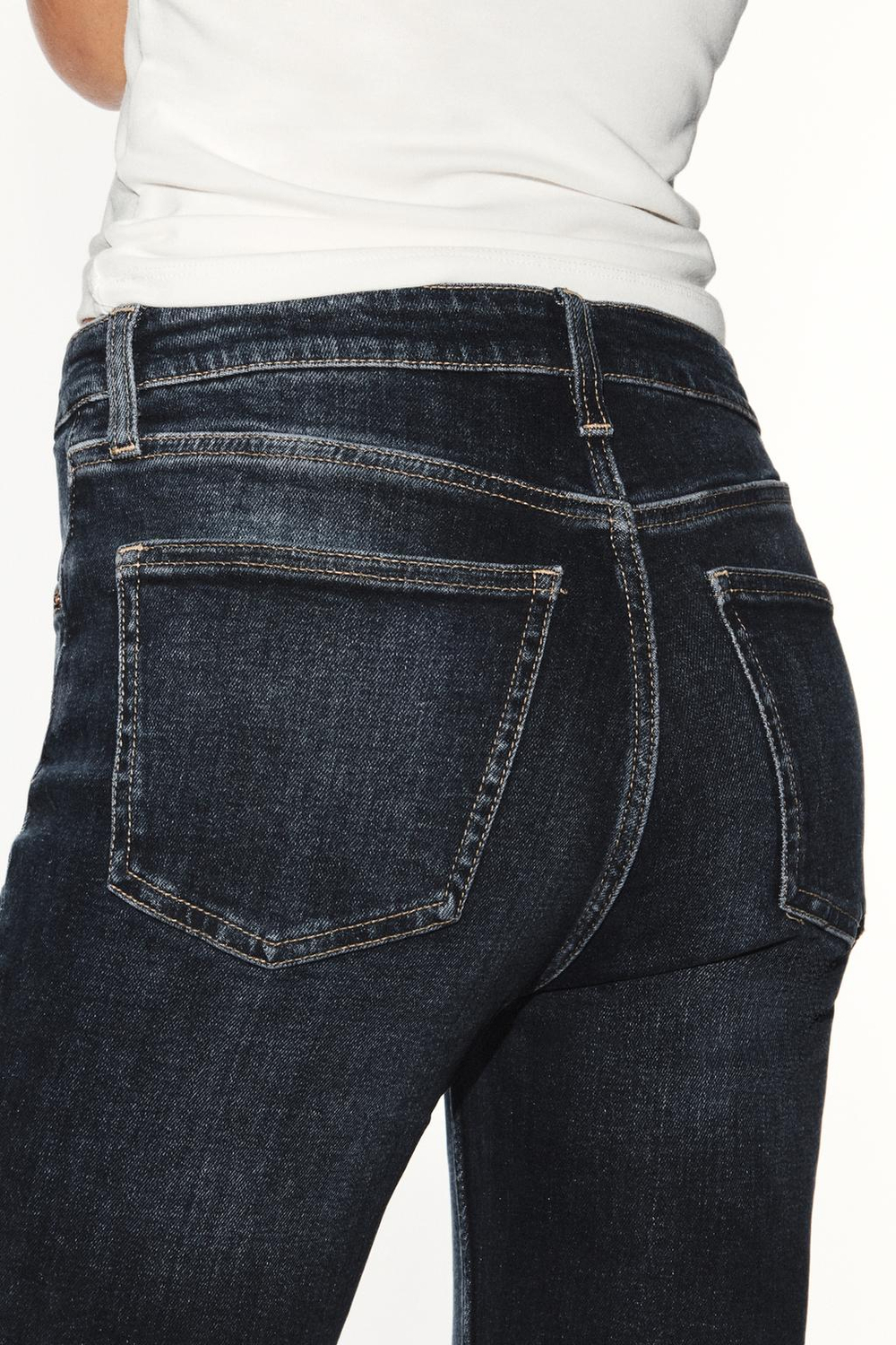 ZARA ДЖИНСЫ TRF CROPPED FLARE С ВЫСОКОЙ ПОСАДКОЙ, СИНИЙ