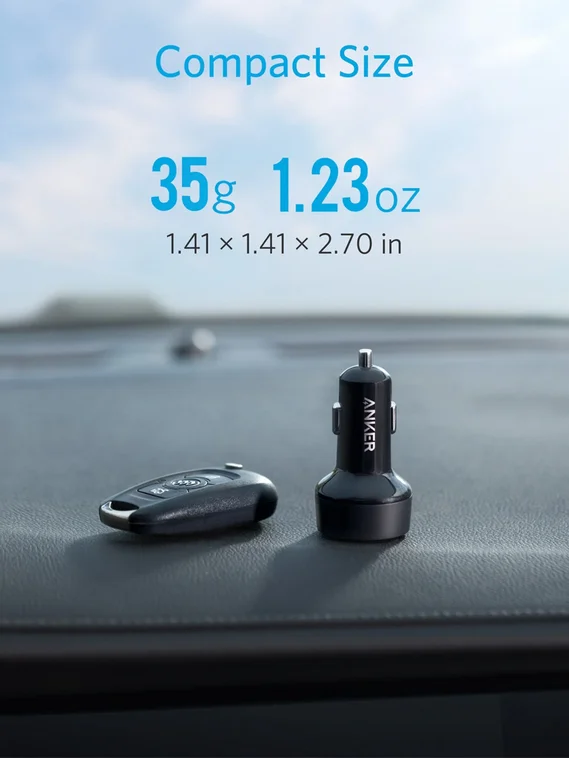 Автомобильное зарядное устройство Anker Power Drive PD+2 черный (A2732PF2)