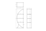 Стеллаж Garda Decor Полусфера прозрачное стекло, золото матовый 71*48*202 см