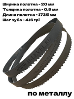 Полотно пильное по металлу М42 20х0,9х1735 мм 4/6 tpi для METAL MASTER BSM-150