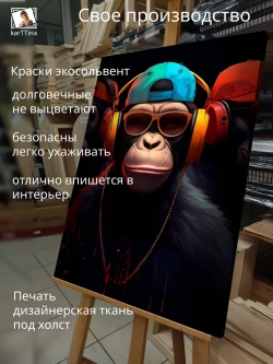Картина Обезьяна в стиле на стену 50x70см 1шт.