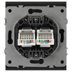Розетка ЭРА Arktik 16-3108-05 информационная двойная 2XRJ45 антрацит | Эра Arktik