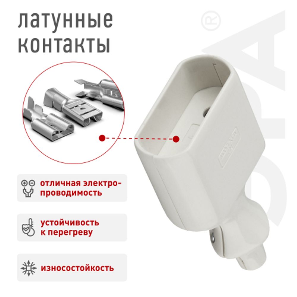 Розетка ЭРА R2 кабельная без заземления 10A прямой ввод белая | Штепсельные вилки и розетки