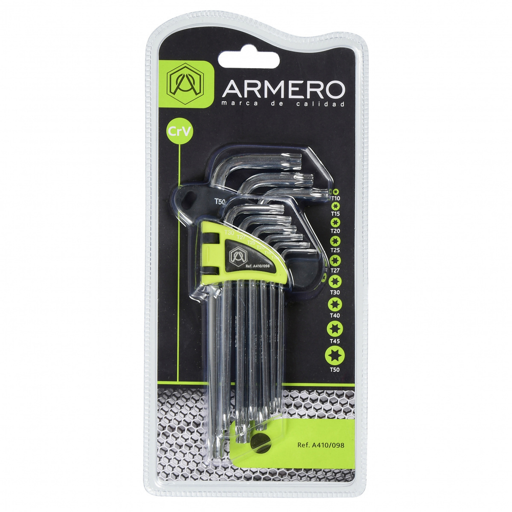Набор ключей Torx Armero A410/098, длинные