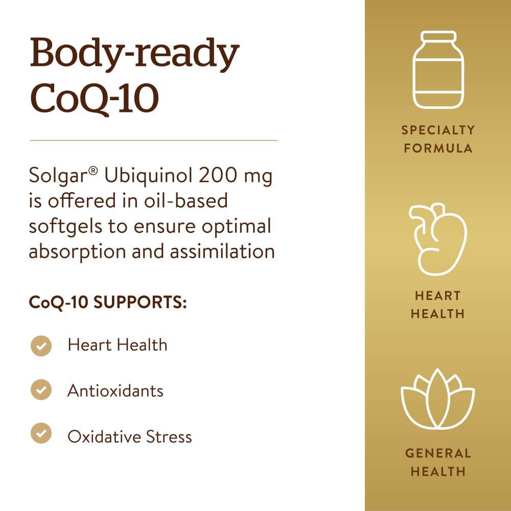 Solgar, убихинол (восстановленный коэнзим Q10), 200 мг, 30 капсул