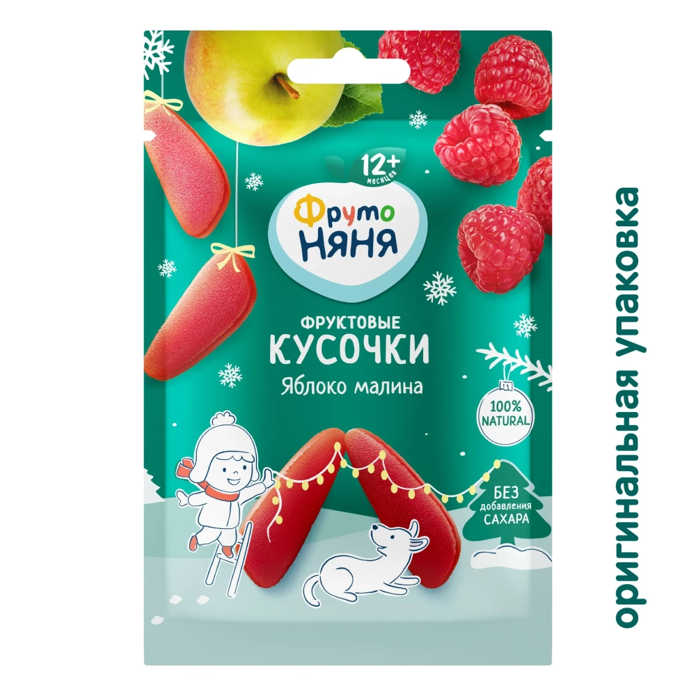 Фрутоняня Фруктовые кусочки ябл-малина 15 гр