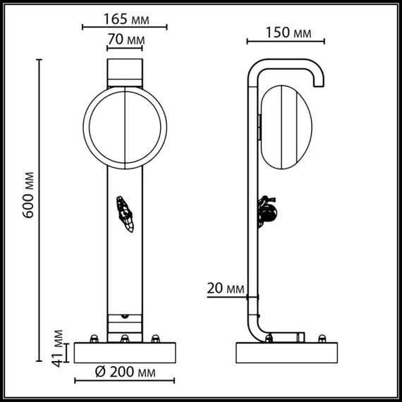 Наземный светильник Luma 5434/1F Odeon Light