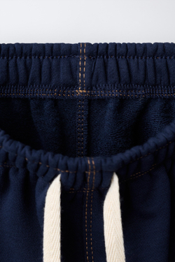 ZARA БРЮКИ BALLOON С ОТСТРОЧКОЙ, МОРСКОЙ СИНИЙ