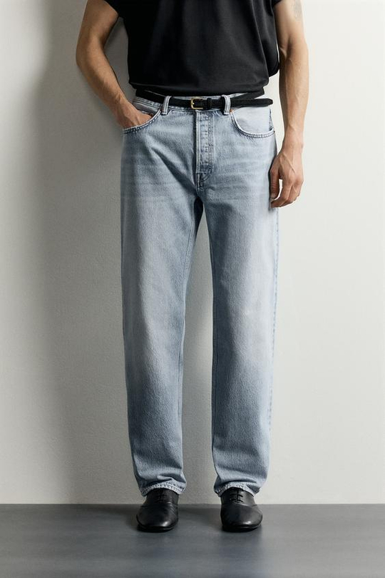ZARA ДЖИНСЫ STRAIGHT LEG, СИНИЙ