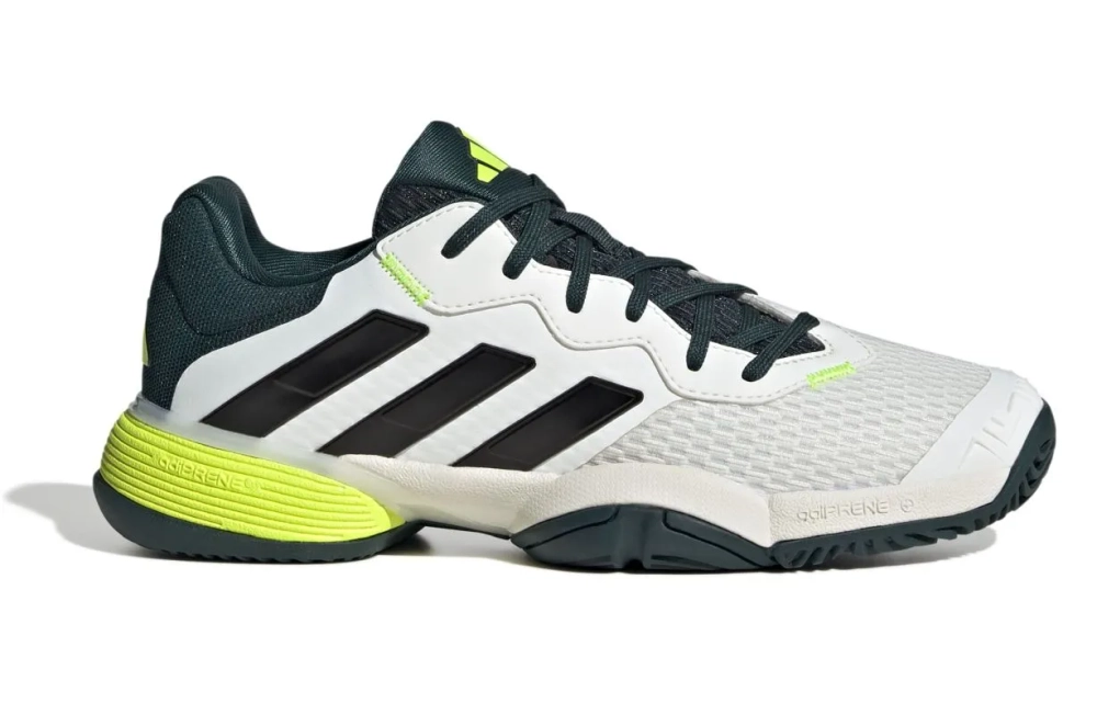 Детские теннисные кроссовки Adidas Barricade K - off white/core black/aurora ivy