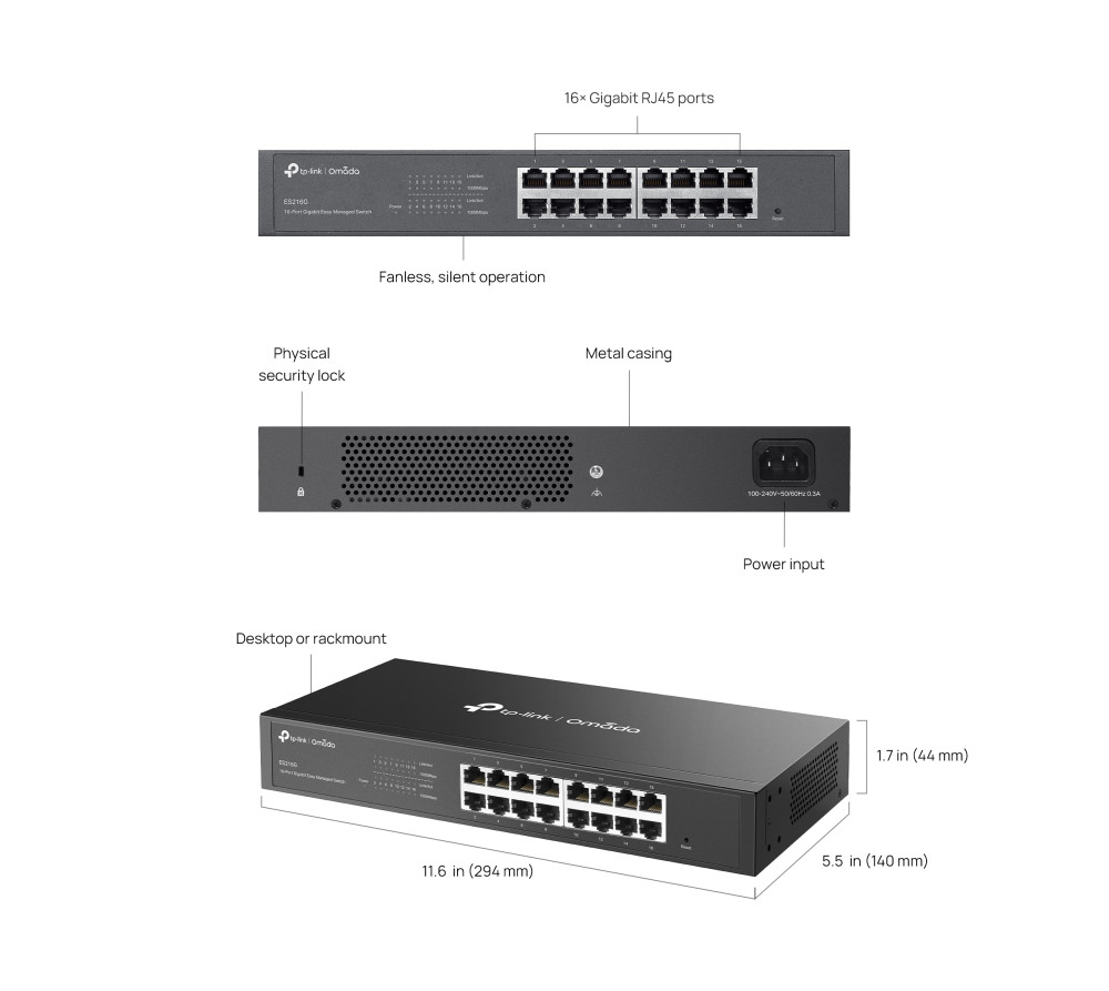 Коммутатор TP-Link Omada ES216G