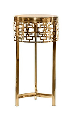 13RXFS5080L-GOLD Стол журнальный стекло коричн./золото d35*70см