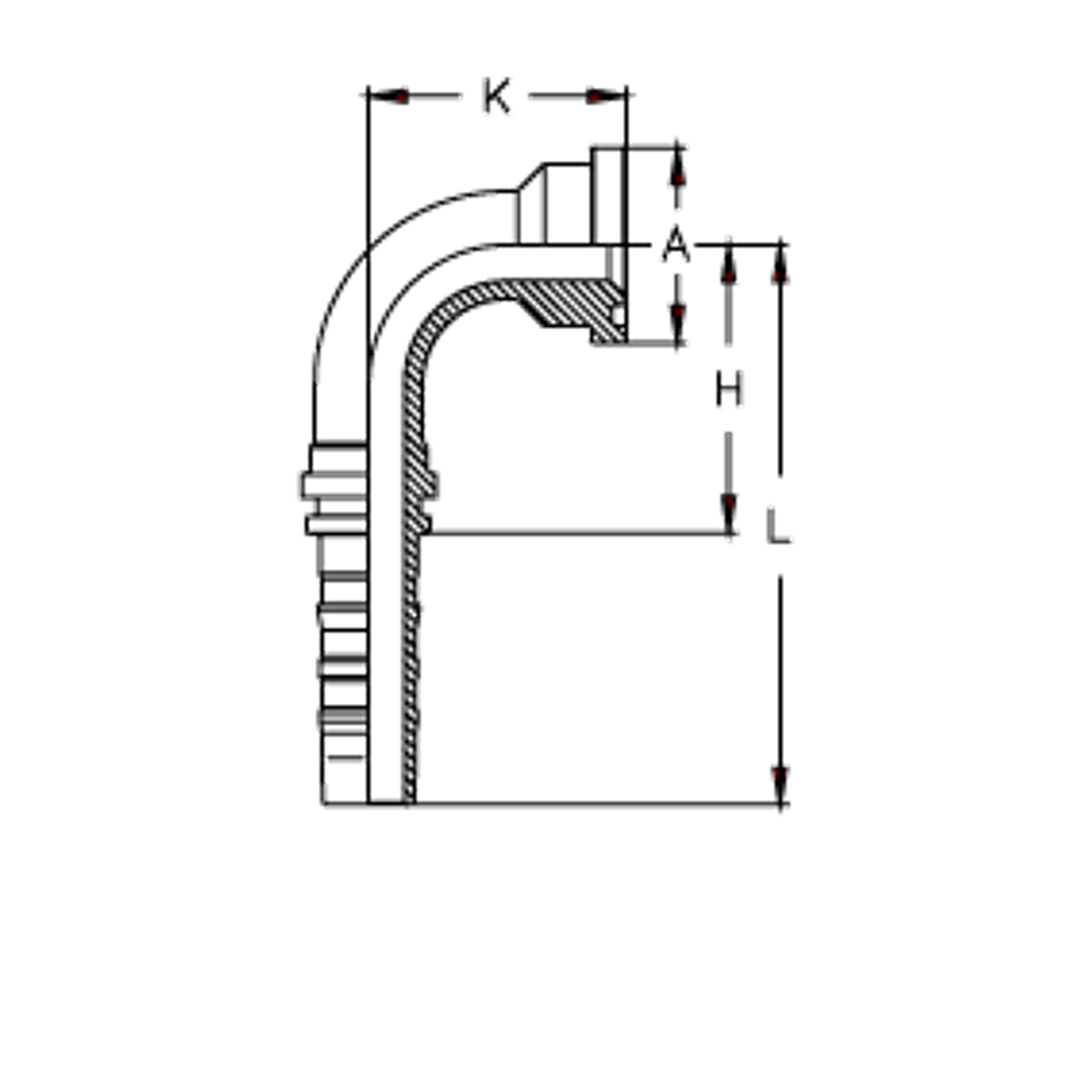 Фитинг DN 25 SFS 1.1/4 54 (90) CS (удлинен. К=90)