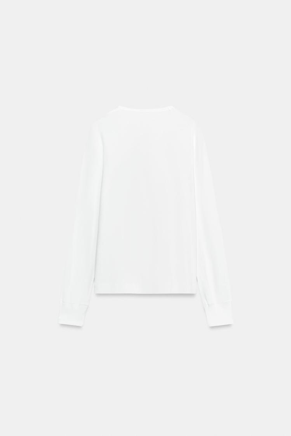 ZARA ФУТБОЛКА С ДЛИННЫМИ РУКАВАМИ, БЕЛЫЙ