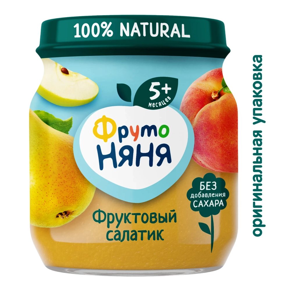 Фрутоняня пюре фруктовое Фруктовый Салатик 100г с 5 месяцев