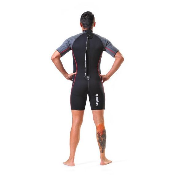 Гидрокостюм Sargan Nero 2.0 Shorty men 3 мм черный красная отстрочка